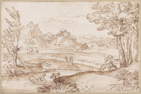 K VI 031
<br/>
Landschap met galg
<br/>
<em>Grimaldi, Giovanni Francesco (1606-1680) - toegeschreven aan</em>